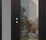 Modern Steel Front Door Diamond C1 52" x 80" black/black clear Glass Panel black RHI with Sidelite frosted Glass