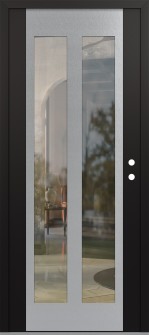 Diamond C14 36" x 80" black/black clear Glass Panel stainless steel LHI