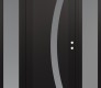 Modern Steel Front Door Diamond C4 60" x 80" black/white frosted Glass Panel black LHI with 2 Sidelites frosted Glass
