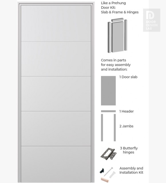 RTA LIKE A PREHUNG DOOR ARVIKA POLAR WHITE 30" X 80" X 1 3/4" SOLID CORE
