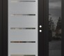 Modern Steel Front Door Diamond C11 50" x 80" black/black clear Glass Panel stainless steel LHI with Sidelite mirrored Glass