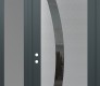 Modern Steel Front Door Diamond C4 48" x 96" anthracite/anthracite mirrored Glass Panel stainless steel RHI with Sidelite and Transom frosted Glass
