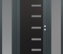 Modern Steel Front Door Diamond C8 68" x 80" anthracite/anthracite frosted Glass Panel black LHI with 2 Sidelites frosted Glass