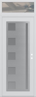 Diamond C3 36" x 96" white/white frosted Glass Panel stainless steel LHI with Transom clear Glass