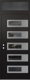 Diamond D3 36" x 96" black/black Mirrored Glass Panel stainless steel RHI with Transom Mirrored Glass