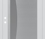 Modern Steel Front Door Diamond C13 36" x 80" white/white frosted Glass Panel stainless steel RHI