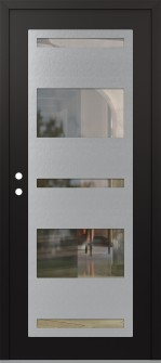 Diamond C10 36" x 80" black/black clear Glass Panel stainless steel RHI