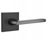 Modern Steel Front Door EMTEK HELIOS LEVER WITH SQUARE ROSETTE PASSAGE RH FLAT BLACK (US19) 5110