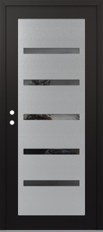 Diamond C7 36" x 80" black/black mirrored Glass Panel stainless steel RHI