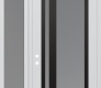 Modern Steel Front Door Diamond C15 50" x 96" white/white frosted Glass Panel black RHI with Sidelite and Transom frosted Glass