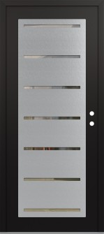 Diamond C11 36" x 80" black/black clear Glass Panel stainless steel LHI