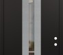 Modern Steel Front Door DIAMOND A3 36" X 96" BLACK/BLACK CLEAR GLASS PANEL STAINLESS STEEL LHI WITH TRANSOM FROSTED GLASS