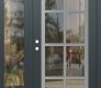 Modern Steel Front Door Diamond C16 50" x 80" anthracite/anthracite clear Glass Panel stainless steel RHI with Sidelite clear Glass