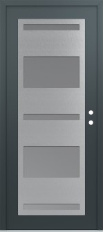 Diamond C10 36" x 80" anthracite/anthracite frosted Glass Panel stainless steel LHI