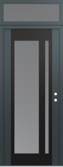 Diamond C15 36" x 96" anthracite/anthracite frosted Glass Panel black LHI with Transom frosted Glass