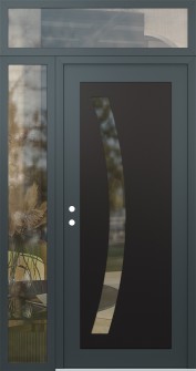 Diamond C4 48" x 96" anthracite/anthracite clear Glass Panel black RHI with Sidelite and Transom clear Glass