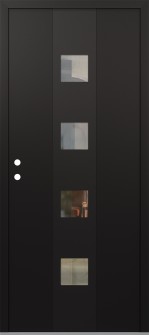 DIAMOND A12 36" X 80" BLACK/BLACK CLEAR GLASS PANEL BLACK RHI