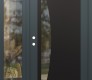 Modern Steel Front Door Diamond C13 52" x 80" anthracite/anthracite clear Glass Panel black RHI with Sidelite clear Glass