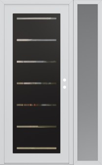 Diamond C11 52" x 80" white/white clear Glass Panel black LHI with Sidelite frosted Glass