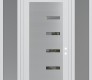 Modern Steel Front Door Diamond C8 64" x 96" white/white clear Glass Panel stainless steel LHI with 2 Sidelites and Transom frosted Glass