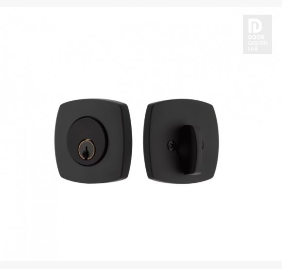 EMTEK URBAN MODERN DEADBOLT SINGLE CYLINDER 8426 FLAT BLACK US19 for Steel Front Doors