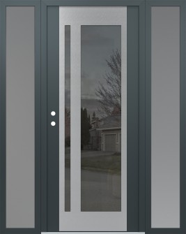 Diamond C15 68" x 80" anthracite/anthracite mirrored Glass Panel stainless steel RHI with 2 Sidelites frosted Glass