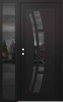 Diamond C12 52" x 80" black/black mirrored Glass Panel black RHI with Sidelite mirrored Glass