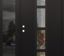 Modern Steel Front Door DIAMOND A10 48" X 80" BLACK/BLACK CLEAR GLASS PANEL BLACK RHI WITH SIDELITE MIRRORED GLASS
