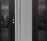 Modern Steel Front Door Diamond C6 60" x 80" black/white frosted Glass Panel stainless steel RHI with 2 Sidelites mirrored Glass