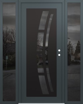 Diamond C12 68" x 80" anthracite/anthracite mirrored Glass Panel black LHI with 2 Sidelites mirrored Glass