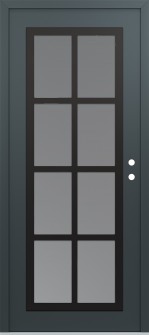 Diamond C16 36" x 80" anthracite/anthracite frosted Glass Panel black LHI