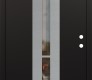 Modern Steel Front Door DIAMOND A3 36" X 80" BLACK/BLACK CLEAR GLASS PANEL STAINLESS STEEL LHI