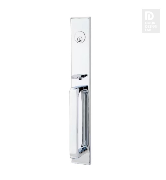 EMTEK LAUSANNE DOUBLE CYLINDER KEYD 4829 POLISHED CHROME US26 for Steel Front Doors