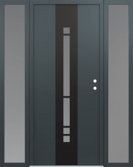 DIAMOND A3 68" X 80" ANTHRACITE/ANTHRACITE FROSTED GLASS PANEL BLACK LHI WITH 2 SIDELITES FROSTED GLASS