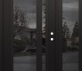 Modern Steel Front Door Diamond C15 52" x 80" black/black mirrored Glass Panel black LHI with Sidelite mirrored Glass