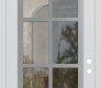 Modern Steel Front Door Diamond C16 36" x 96" white/white clear Glass Panel stainless steel LHI with Transom frosted Glass