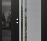 Modern Steel Front Door Diamond C6 50" x 80" black/black clear Glass Panel stainless steel RHI with Sidelite mirrored Glass