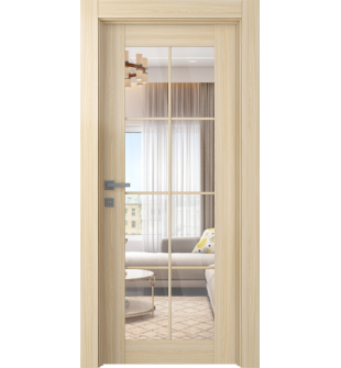 Avon 8 Lite Clear Vetro Loire Ash Hinged doors