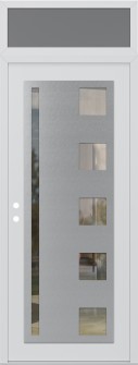 Diamond C3 36" x 96" white/white clear Glass Panel stainless steel RHI with Transom frosted Glass