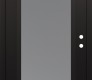 Modern Steel Front Door Diamond C1 36" x 80" black/white frosted Glass Panel black LHI