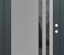 Modern Steel Front Door Diamond C6 36" x 80" anthracite/anthracite mirrored Glass Panel stainless steel LHI
