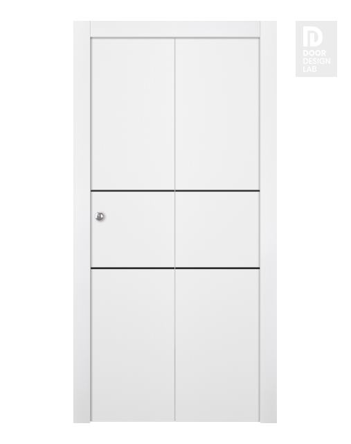 Optima 2H Black Snow White Bi-folding doors