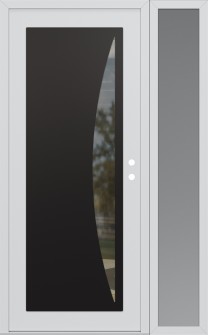 Diamond C13 52" x 80" white/white clear Glass Panel black LHI with Sidelite frosted Glass