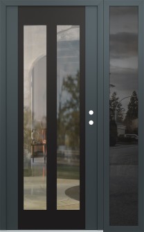 Diamond C14 50" x 80" anthracite/anthracite clear Glass Panel black LHI with Sidelite mirrored Glass