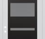 Modern Steel Front Door Diamond C10 36" x 96" white/white frosted Glass Panel black RHI with Transom mirrored Glass