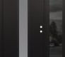 Modern Steel Front Door DIAMOND A11 50" X 80" BLACK/WHITE FROSTED GLASS PANEL BLACK LHI WITH SIDELITE MIRRORED GLASS