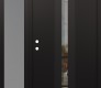 Modern Steel Front Door DIAMOND A3 48" X 80" BLACK/BLACK CLEAR GLASS PANEL BLACK RHI WITH SIDELITE FROSTED GLASS