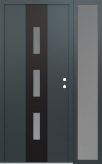 DIAMOND A7 50" X 80" ANTHRACITE/ANTHRACITE FROSTED GLASS PANEL BLACK LHI WITH SIDELITE FROSTED GLASS