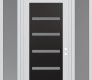 Modern Steel Front Door Diamond C7 60" x 96" white/white frosted Glass Panel black LHI with 2 Sidelites and Transom frosted Glass