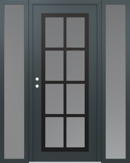 Diamond C16 60" x 80" anthracite/anthracite frosted Glass Panel black RHI with 2 Sidelites frosted Glass